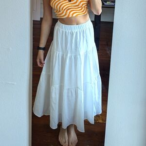 Elegant White Maxi Skirt